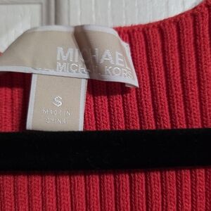 Michael Kors Red Ribbed Top